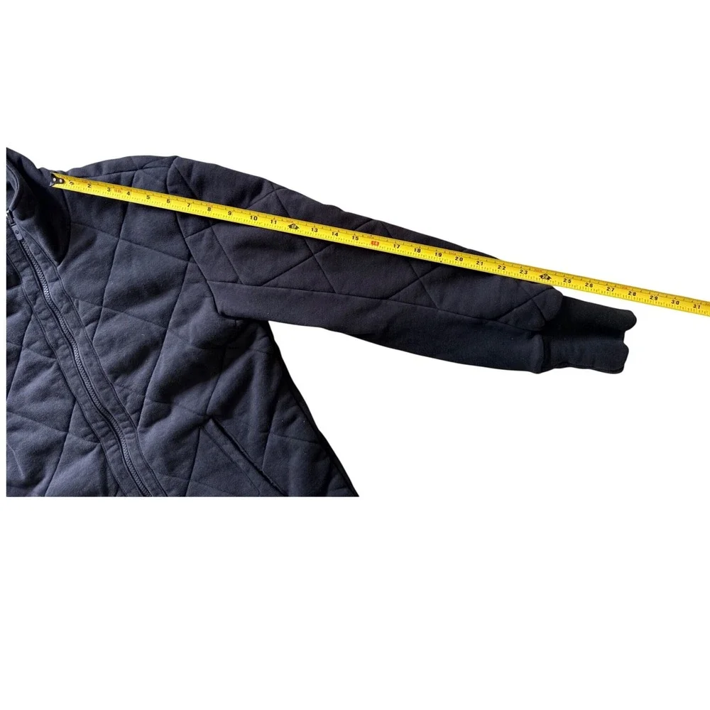 Lululemon Black Quilted Full Zip Mock Neck Jacket Women Size 10 - Picture 11 of 11